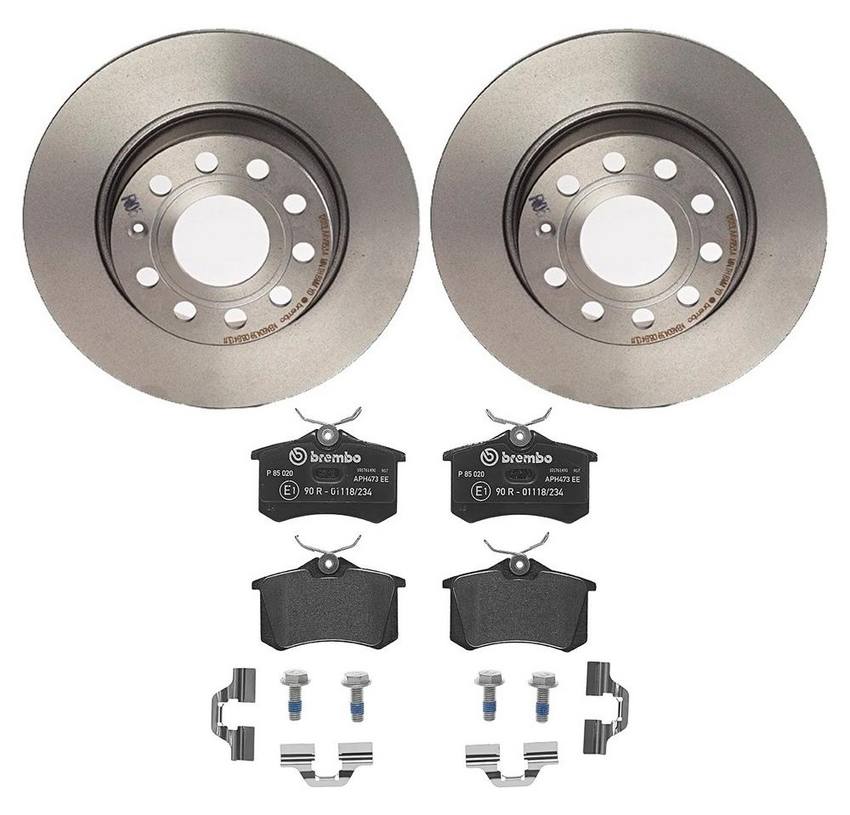 Audi VW Brakes Kit - Pads and Rotors Rear (272mm) (Low-Met) 8E0698451L - Brembo 3058178KIT